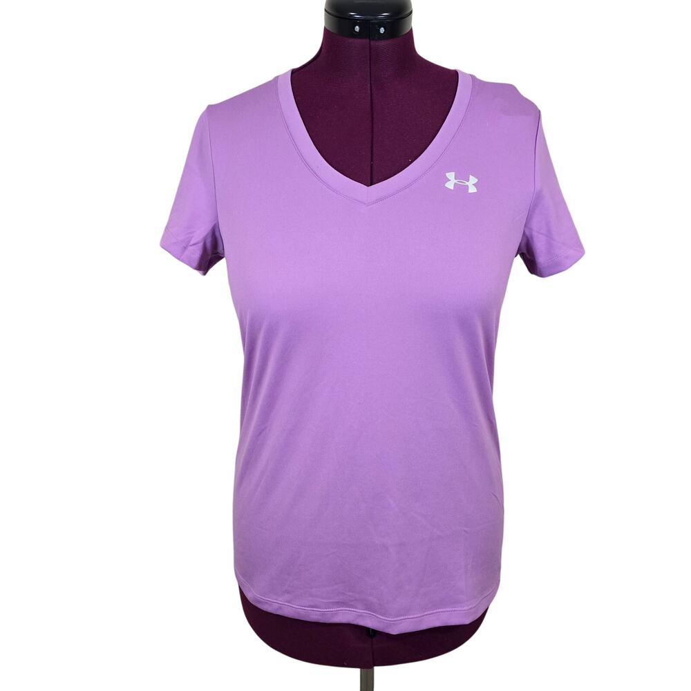 NEW NWT Women's Under Armour Purple Loose Fit HeatGear Short Sleeve | Medium